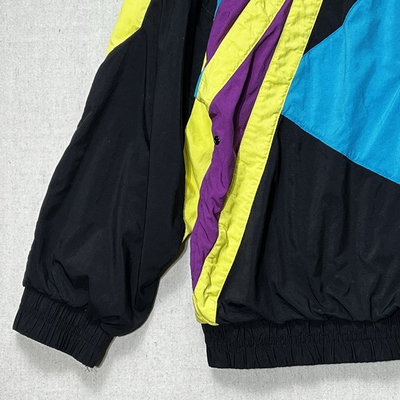 Vintage Prince Windbreaker Jacket Medium 90s Colorblock Neon Tennis - Picture 13 of 16